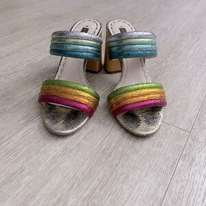 Alice + Olivia rainbow leather sandals